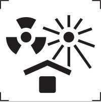protect from heat and radioactive source icon