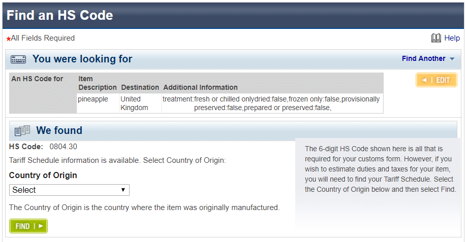 How to find HS code on the Canada post website