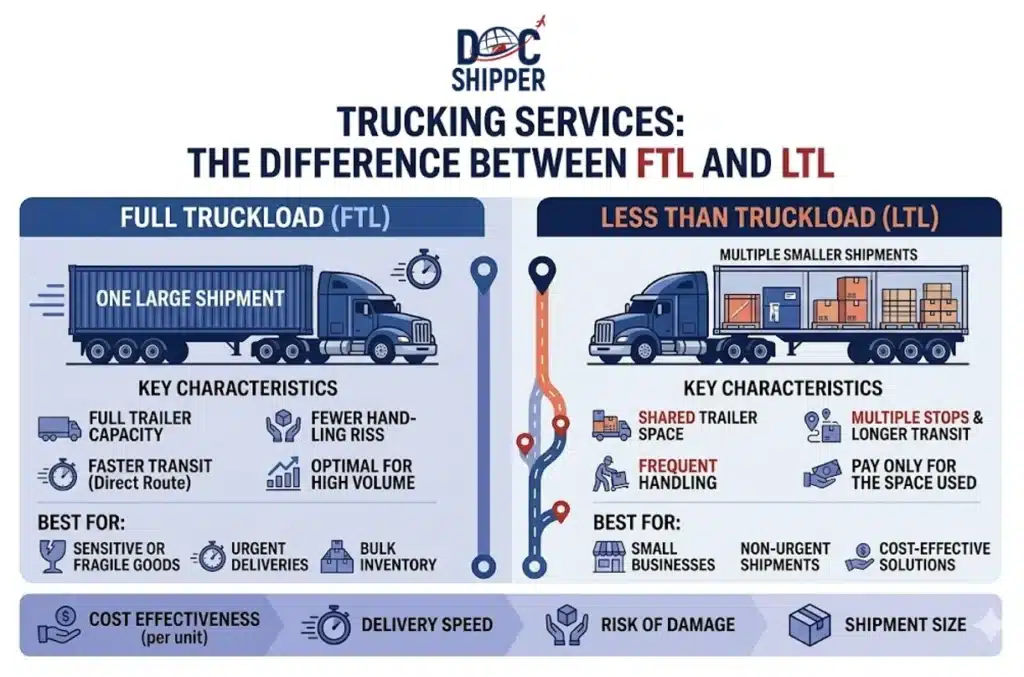 Trucking services the difference between FTL &LTL