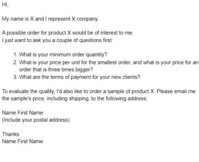 Writing email to a supplier-DocShipper